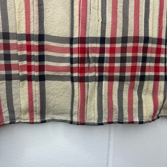 Vintage Juicy Couture High Seas Plaid Top Blouse Silk Y2K Preppy Girly Pleated 4 - Picture 5 of 11